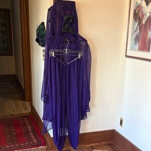 Women's Purple Harem Pants,Shirt, and Scarf